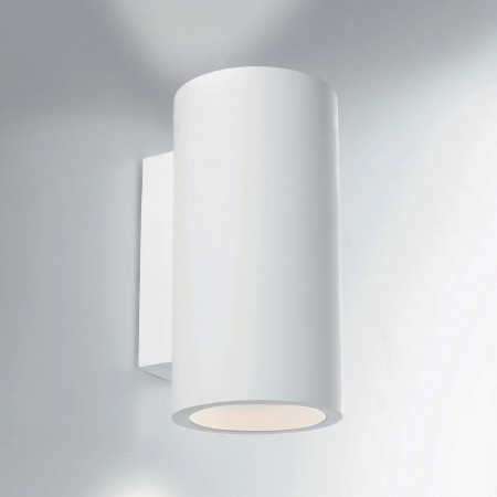 Applique da Parete in Gesso Lampada a Muro Verniciabile per Interno
