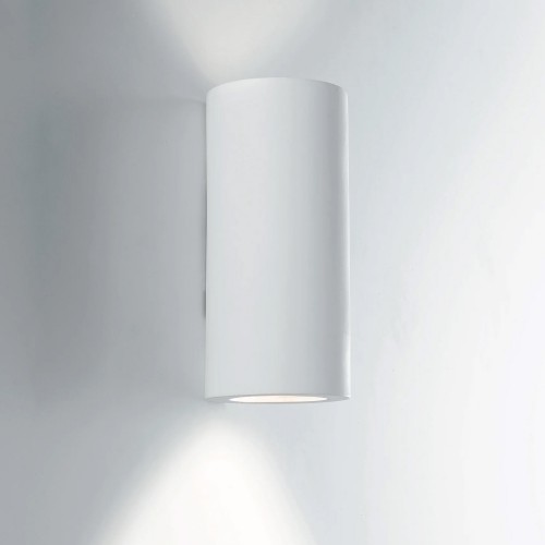 Lampada a Muro Applique da Parete Luce in Gesso Verniciabile Bianca