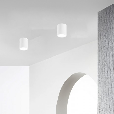 Plafoniera in Gesso Verniciabile Lampada da Soffitto Faretto Bianco