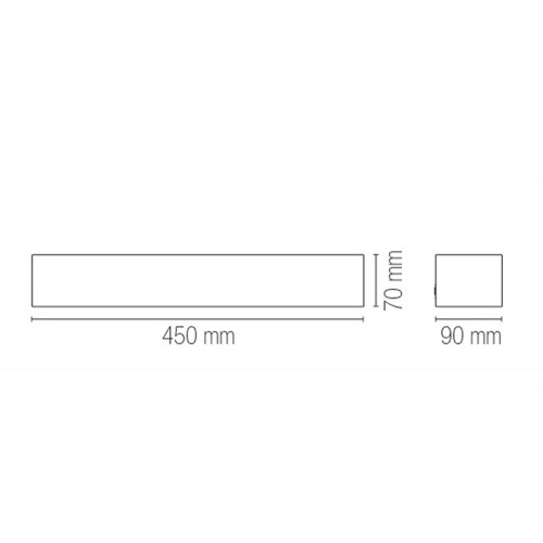 Applique Rettangolare Lampada a Muro Verniciabile Luce da Parete Intec