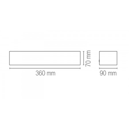 Applique Rettangolare Luce da Parete Intec Lampada a Muro Verniciabile