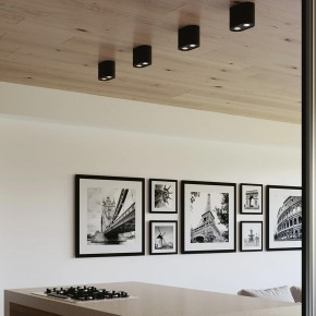 Plafoniera Rotonda Nera Lampada Intec a Soffitto Faretti Orientabili 2