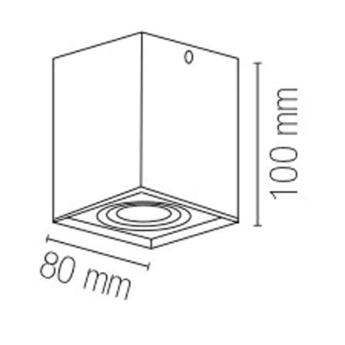Lampada in Alluminio Nero Opaco Faretto da Soffitto Punto Luce Quadrato