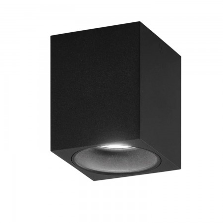 Lampada in Alluminio Nero Opaco Faretto da Soffitto Punto Luce Quadrato