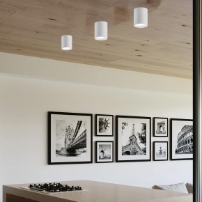 Faretto da Soffitto Punto Luce Bianco Opaco Lampada Rotonda in Alluminio 2