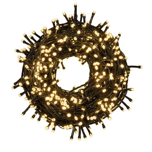 Lucine di Natale 8 mt Decorazione con Luce Bianco Caldo con 180 Led