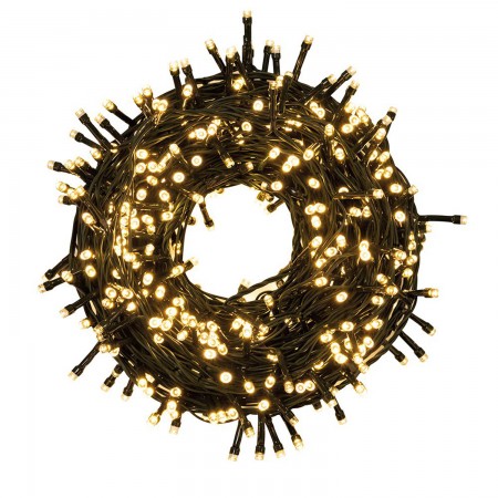 Lucine di Natale 8 mt Decorazione con Luce Bianco Caldo con 180 Led