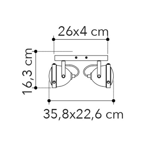 Applique 2 Punti Luce Faretti Orientabili Lampada da Parete per Interno