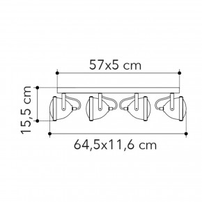Applique Faretti Orientabili 4 Punti Luce Lampada da Parete per Interno 2