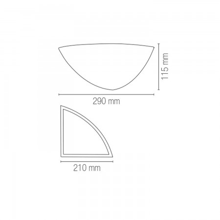 Applique Angolare in Gesso Bianco Verniciabile Luce da Parete Intec