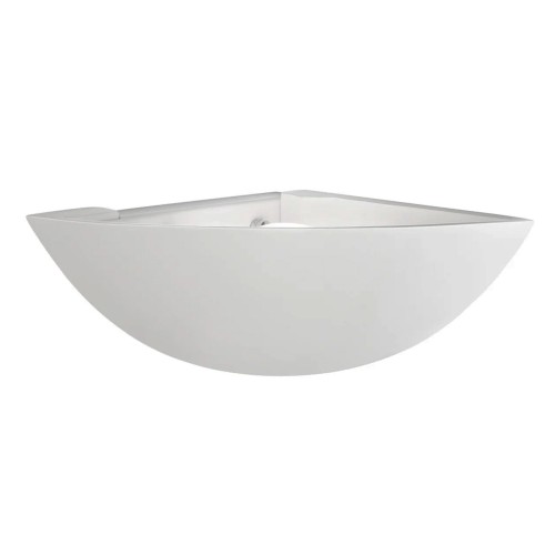 Applique Angolare in Gesso Bianco Verniciabile Luce da Parete Intec