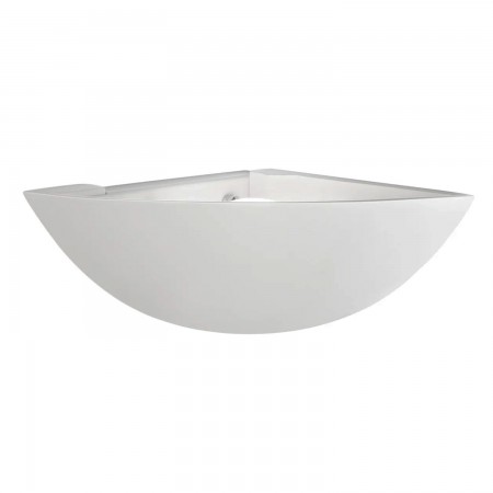 Applique Angolare in Gesso Bianco Verniciabile Luce da Parete Intec