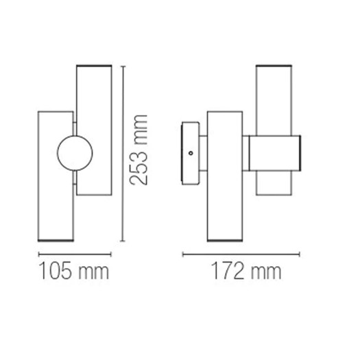 Applique a Parete Faretto a Led Intec da Esterno Luce dal Design Moderno