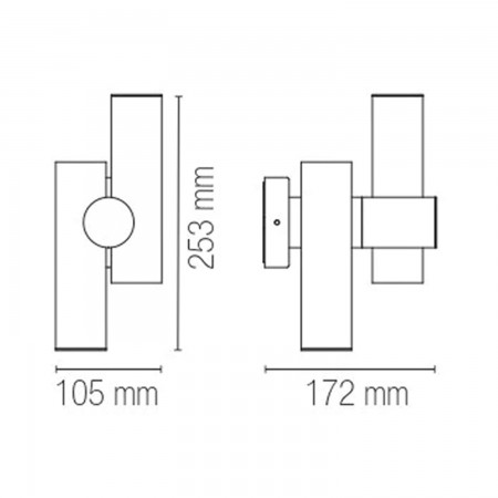 Applique a Parete Faretto a Led Intec da Esterno Luce dal Design Moderno