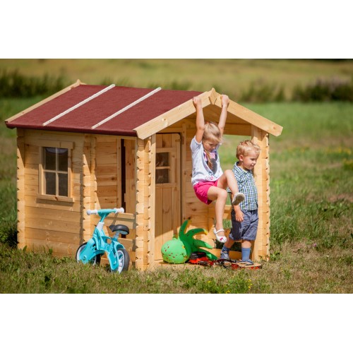 Casetta per Bambini Timbela con Veranda da Giardino in Legno di Pino