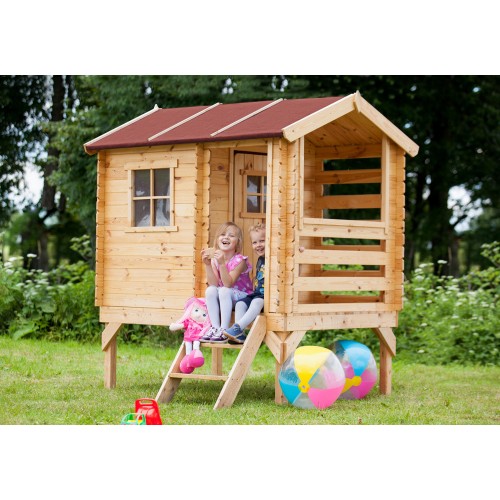 Casetta Gioco per Bambini in Legno di Pino Timbela da Giardino Rialzata