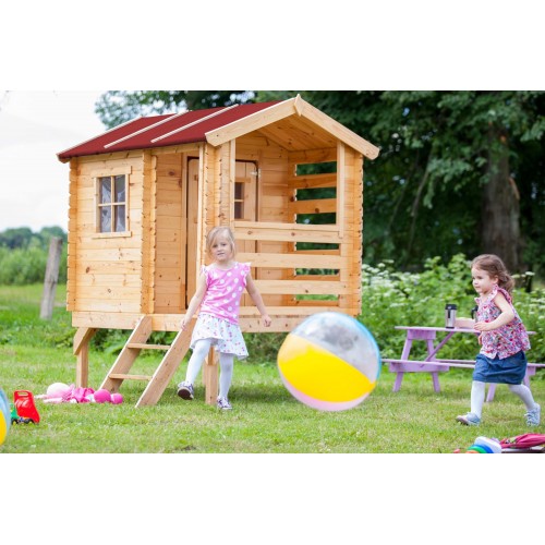 Casetta Gioco per Bambini in Legno di Pino Timbela da Giardino Rialzata