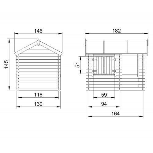Casetta Timbela per Bambini in Legno con Veranda da Esterno e Giardino