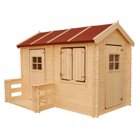 Casetta Timbela per Bambini in Legno Grande con Finestre da Giardino