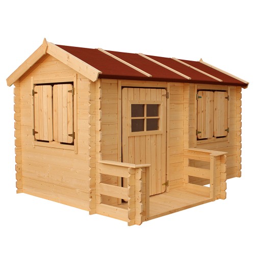 Casetta Timbela per Bambini in Legno Grande con Finestre da Giardino