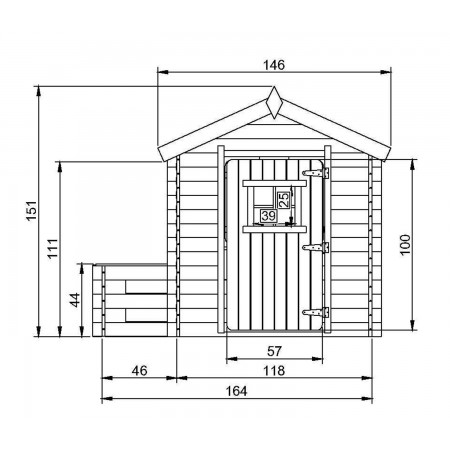 Casetta Timbela per Bambini in Legno Grande con Finestre da Giardino
