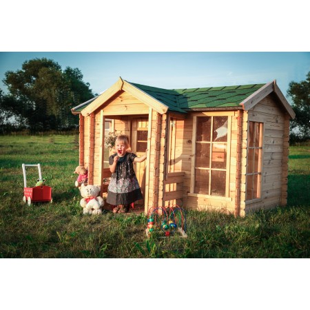 Grande Casetta Timbela per Bambini in Legno con Veranda da Giardino