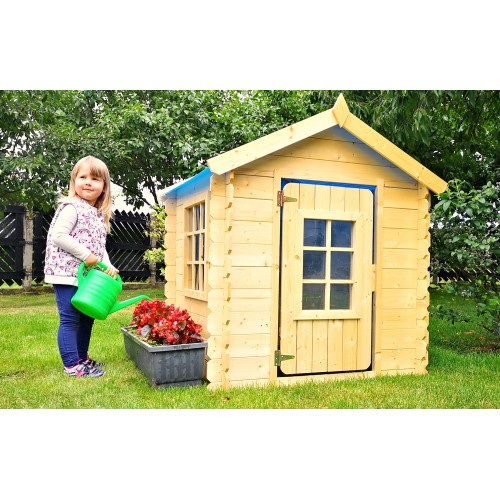 Casetta per Bambini Timbela con Tetto Blu Colorato per Gioco all'Aperto