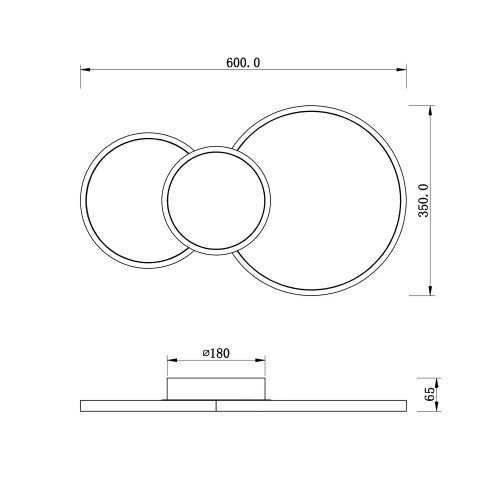 Lampada a Soffitto Moderna da Interno Intec Plafoniera a LED 30W CCT
