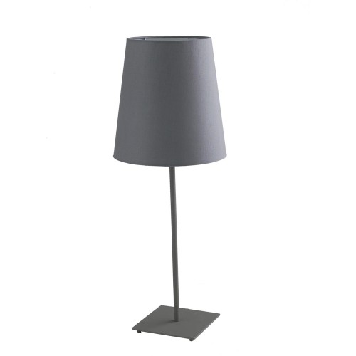 Lampada con Paralume in Tessuto Luce da Tavolo Moderna in Metallo Grigio