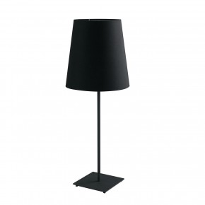 Luce in Metallo Nero Lampada da Tavolo con Paralume in Tessuto Moderna