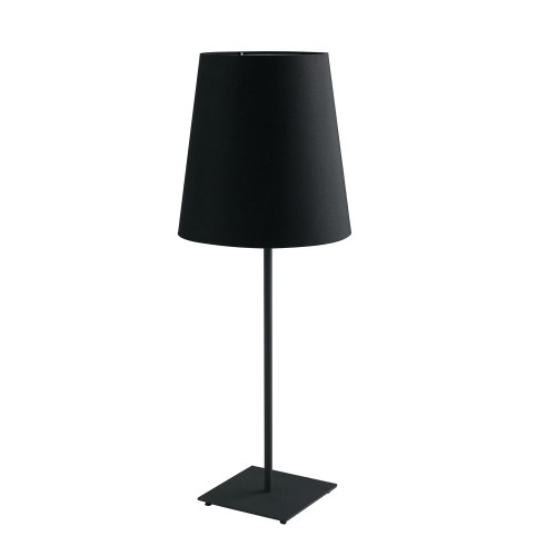Luce in Metallo Nero Lampada da Tavolo con Paralume in Tessuto Moderna