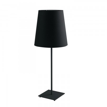 Luce in Metallo Nero Lampada da Tavolo con Paralume in Tessuto Moderna