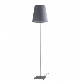 Piantana in Metallo Grigio con Paralume in Tessuto Lampada Moderna