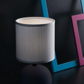 Lampada da Tavolo in Ceramica con Paralume Lumetto in Tessuto Marrone 2