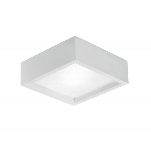 Plafoniera Quadrata in Gesso Bianca Lampada da Soffitto Verniciabile