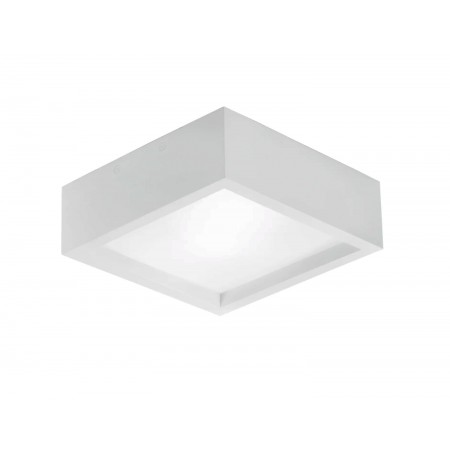Plafoniera Quadrata in Gesso Bianca Lampada da Soffitto Verniciabile