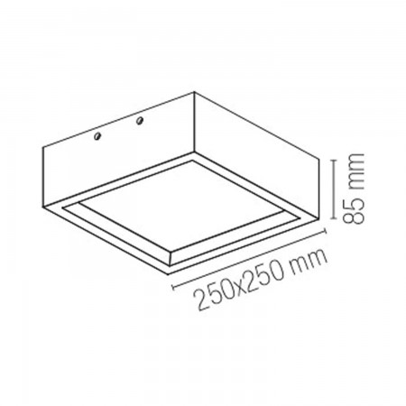 Plafoniera Quadrata in Gesso Bianca Lampada da Soffitto Verniciabile