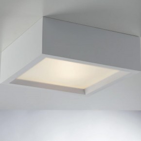 Plafoniera Quadrata in Gesso Bianca Lampada da Soffitto Verniciabile 2