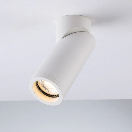 Lampada Faretto Orientabile a Soffitto Luce Plafoniera Rotonda Bianca