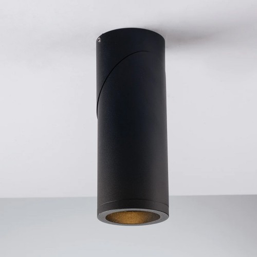 Lampada Faretto Nero Orientabile Luce da Soffitto Plafoniera Rotonda