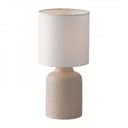 Luce da Tavolo Lumetto in Ceramica Rosa Lampada con Paralume in Tessuto