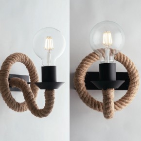 Applique da Interno con Corda Naturale Luce a Muro Design Moderno 2