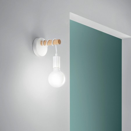 Applique da Interno in Legno e Metallo Lampada a Muro Design Moderno