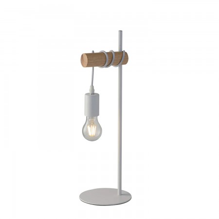 Lampada in Legno e Metallo Lumetto da Tavolo Luce Design Moderno