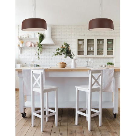 Lampada a Sospensione con Diffusore Luce Design Moderno in Metallo Bronzo