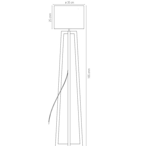 Lampada da Pavimento in Legno Lumetto Piantana con Paralume in Tessuto