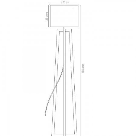 Lampada da Pavimento in Legno Lumetto Piantana con Paralume in Tessuto