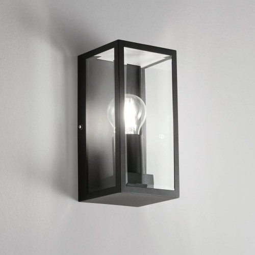 Applique Nera a Muro Lampada da Parete per Esterno Design Moderno Intec