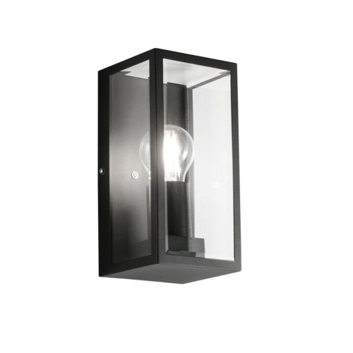 Applique Nera a Muro Lampada da Parete per Esterno Design Moderno Intec