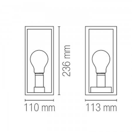 Applique Intec a Muro Lampada da Parete Bronzo per Esterno Design Moderno